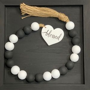 Wooden Bead Garland / Blessed